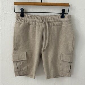 ARNE Men's UK Cargo Sweat Shorts Tan Beige 30” Waist 8” inseam